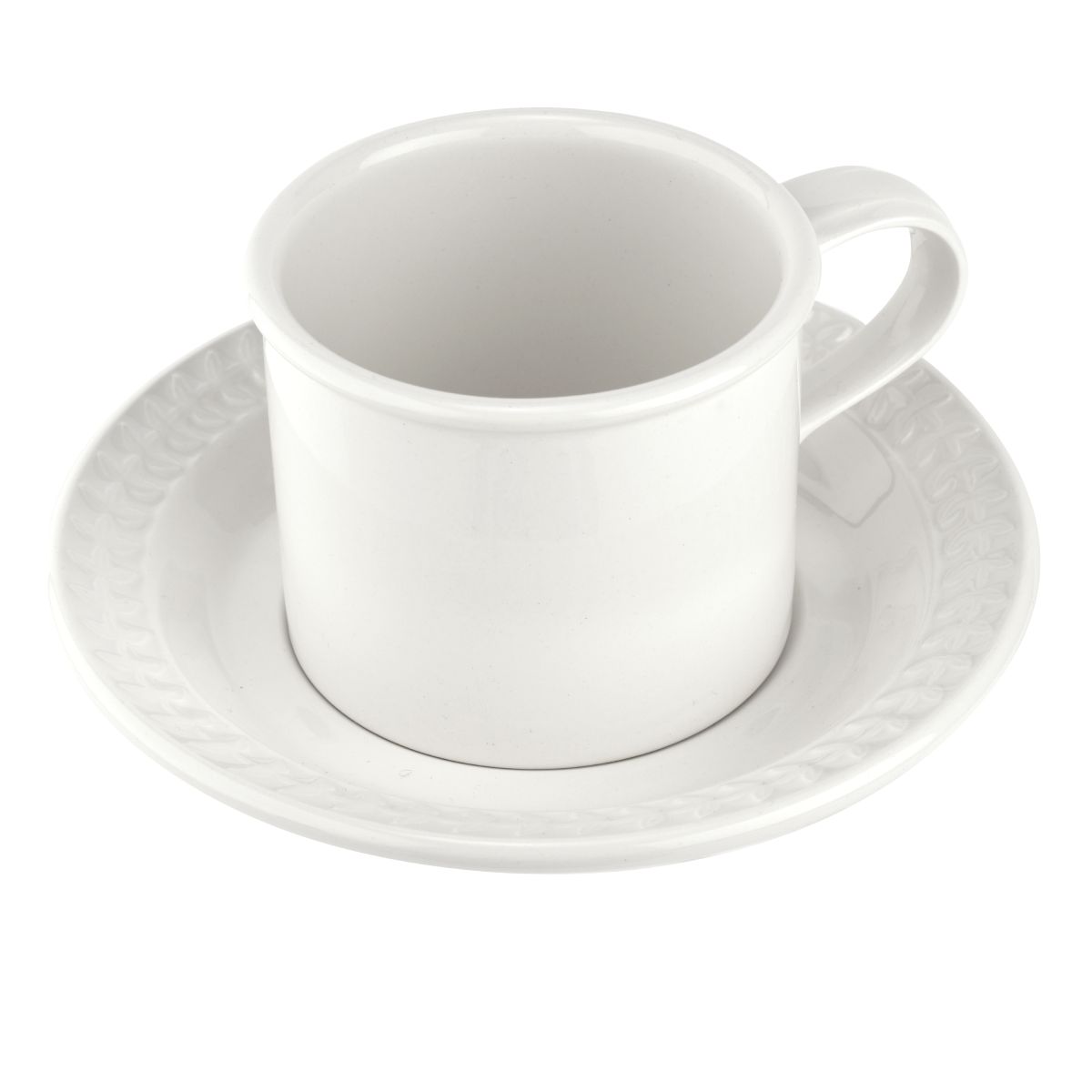 Botanic Garden Harmony Embossed White Breakfast Cup and Saucer image number null